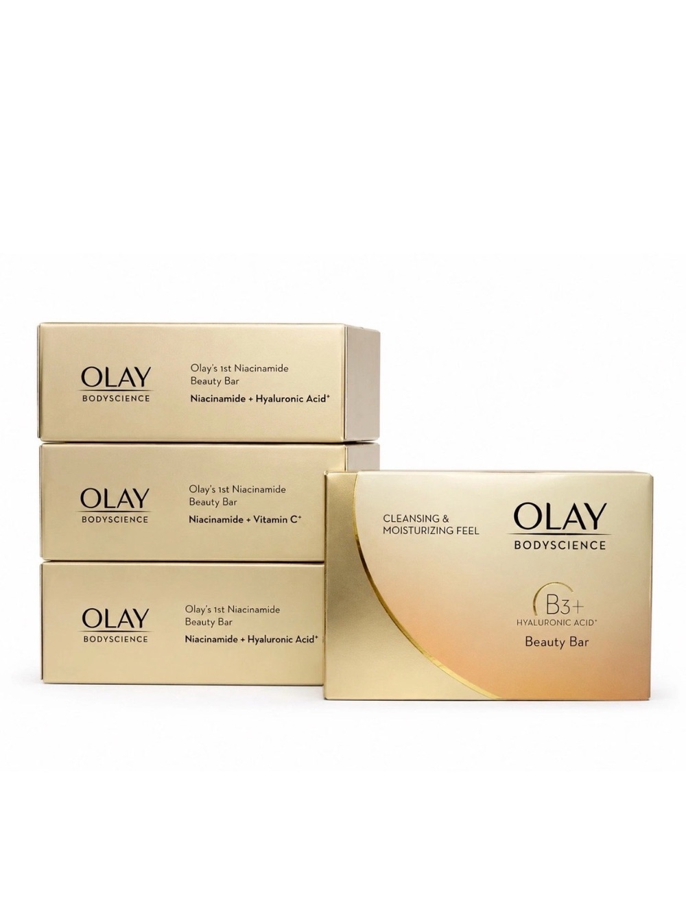 OLAY BodyScience Beauty Bar - Gold and Cream Packaging
